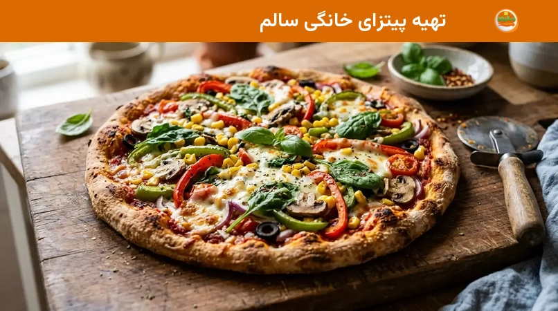 تهیه پیتزای خانگی سالم تهیه پیتزای خانگی سالم